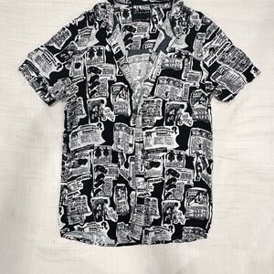 Empyre Black and White Graphic Men's Casual Shirt